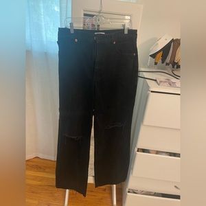 ZARA BLACK WIDE LEG JEANS